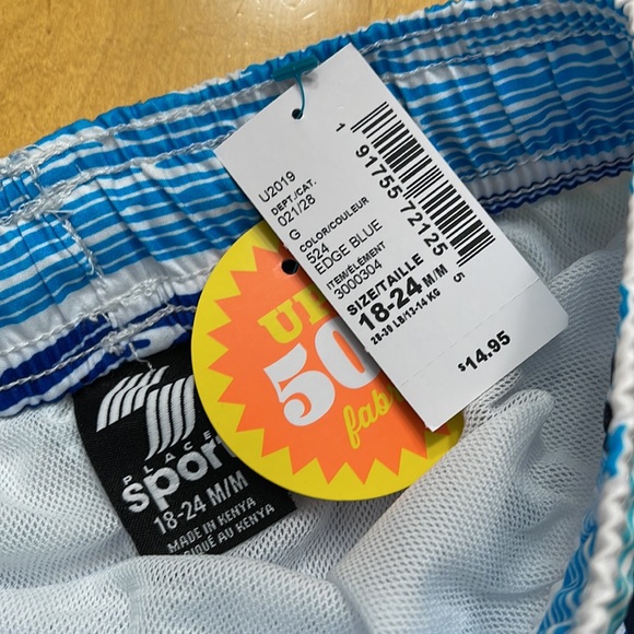 New Place Sport Boys Swim Trunks Bathing suit Size 18-24 Month - Picture 3 of 3